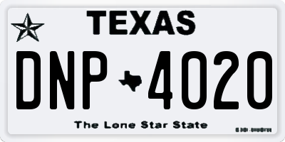 TX license plate DNP4020