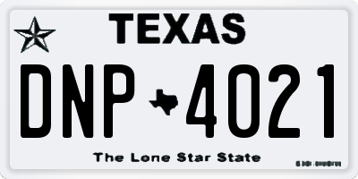 TX license plate DNP4021