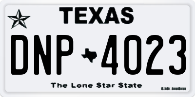 TX license plate DNP4023