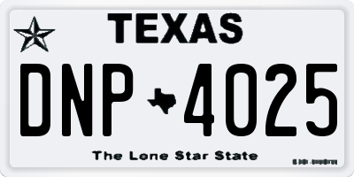 TX license plate DNP4025