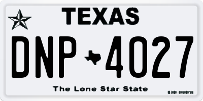 TX license plate DNP4027
