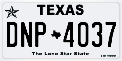 TX license plate DNP4037