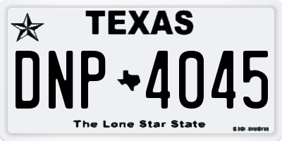 TX license plate DNP4045
