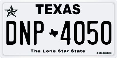 TX license plate DNP4050