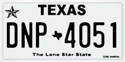 TX license plate DNP4051