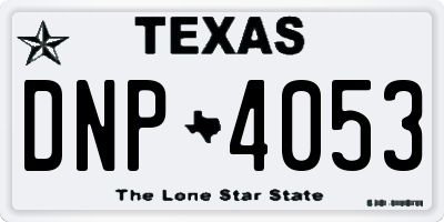 TX license plate DNP4053