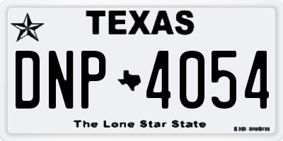 TX license plate DNP4054