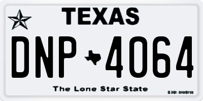 TX license plate DNP4064