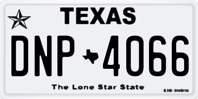 TX license plate DNP4066