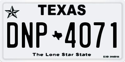 TX license plate DNP4071