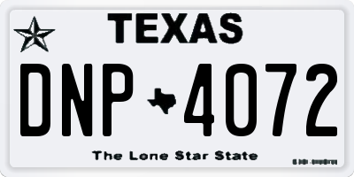 TX license plate DNP4072