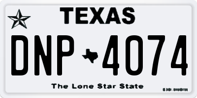 TX license plate DNP4074