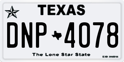 TX license plate DNP4078