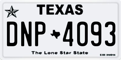 TX license plate DNP4093
