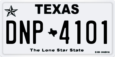 TX license plate DNP4101