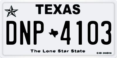 TX license plate DNP4103