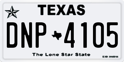 TX license plate DNP4105
