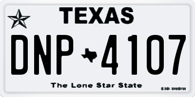 TX license plate DNP4107