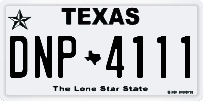 TX license plate DNP4111