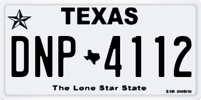 TX license plate DNP4112