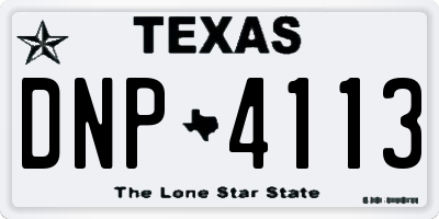 TX license plate DNP4113