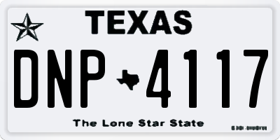 TX license plate DNP4117