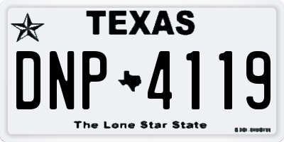 TX license plate DNP4119