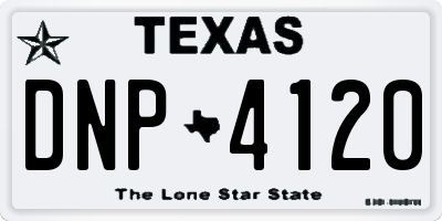 TX license plate DNP4120