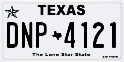 TX license plate DNP4121