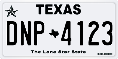 TX license plate DNP4123