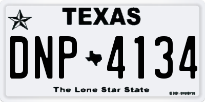 TX license plate DNP4134