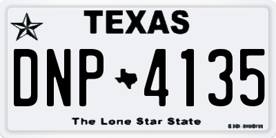 TX license plate DNP4135