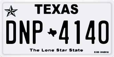 TX license plate DNP4140