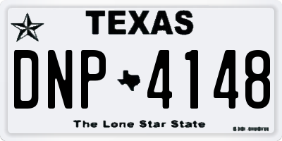 TX license plate DNP4148