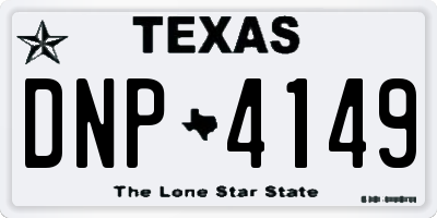 TX license plate DNP4149