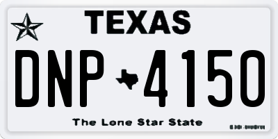 TX license plate DNP4150