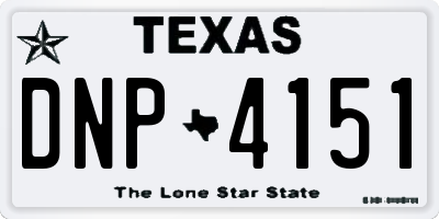 TX license plate DNP4151