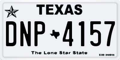 TX license plate DNP4157