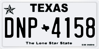TX license plate DNP4158