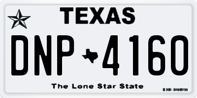 TX license plate DNP4160