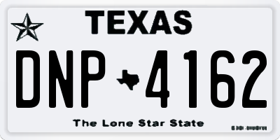 TX license plate DNP4162