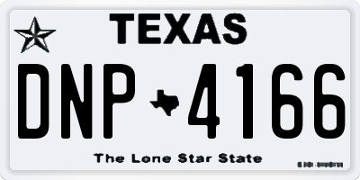TX license plate DNP4166