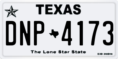 TX license plate DNP4173