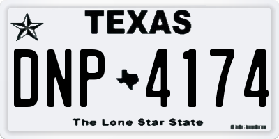 TX license plate DNP4174