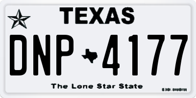 TX license plate DNP4177