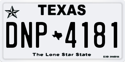TX license plate DNP4181