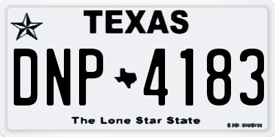 TX license plate DNP4183