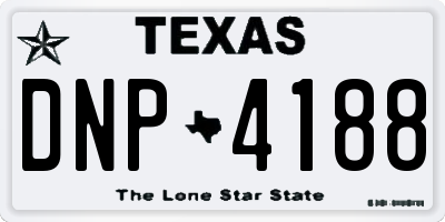 TX license plate DNP4188