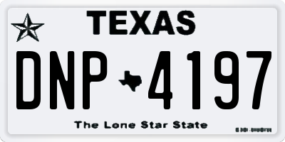 TX license plate DNP4197