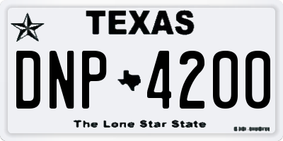 TX license plate DNP4200